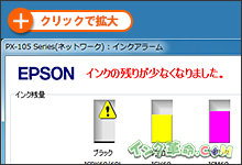 イメージ：インク残量の限界値表示