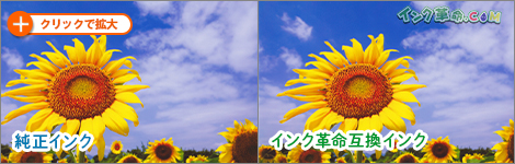 印刷結果：純正インクとインク革命互換インク