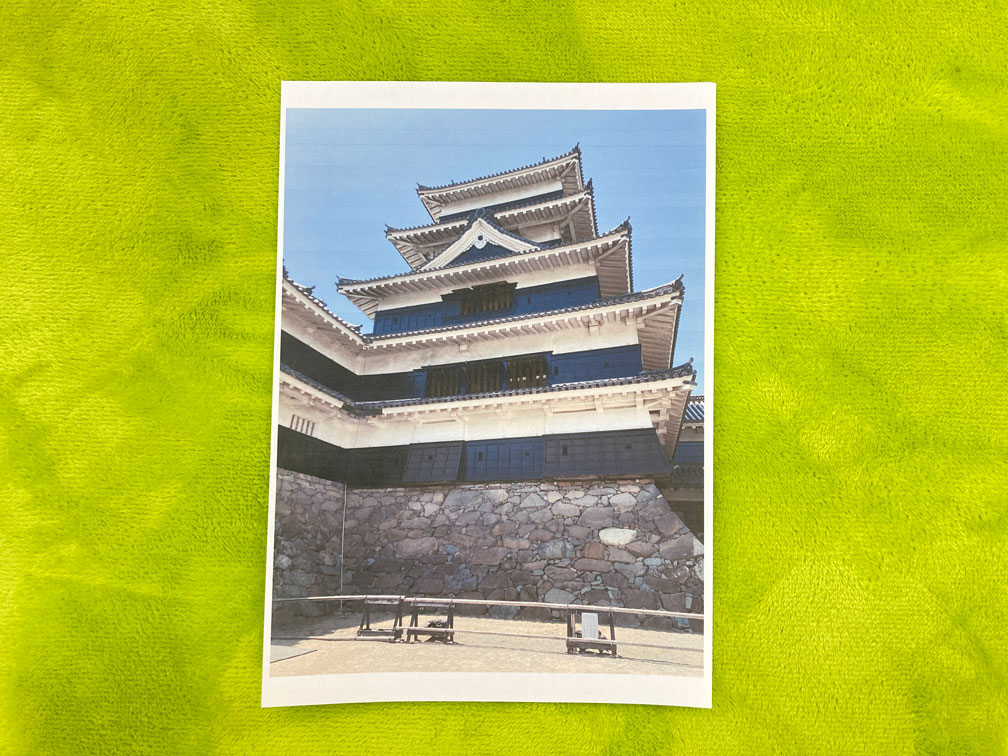 風景写真　松本城　印刷結果　全体