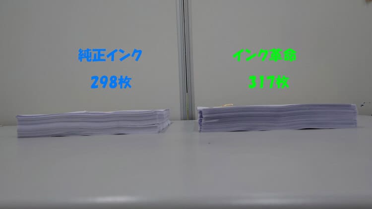 TR153_純正_互換_A4文書印刷枚数比較