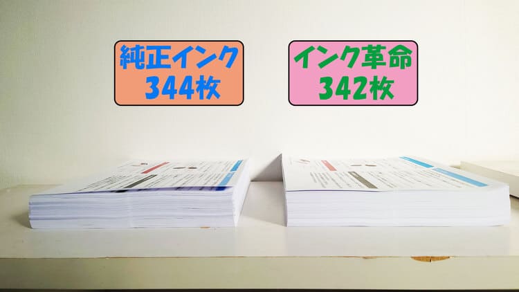 DCP-J528N_純正_互換_A4文書印刷枚数比較
