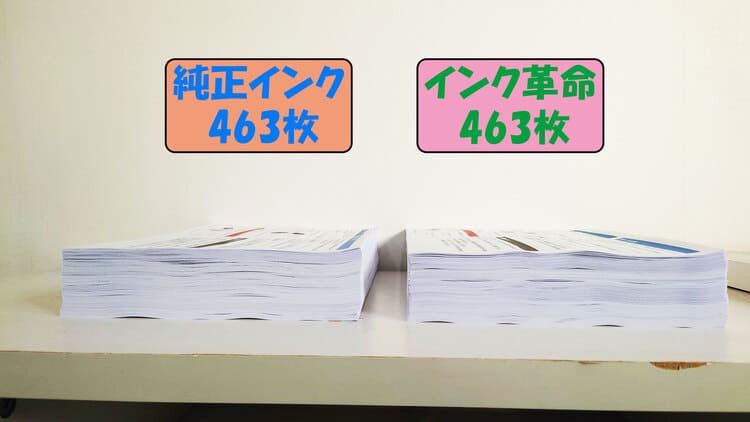 TS8730 純正インクと互換インクのA4文書印刷枚数比較