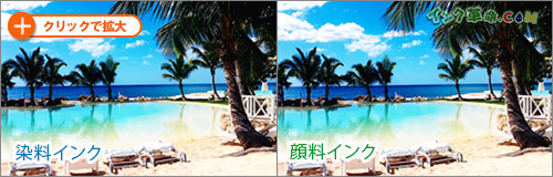 印刷結果：純正インクとインク革命互換インク写真