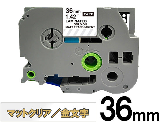 【36mm 透明／金文字 (つや消し)】ブラザー[brother] ピータッチ用 互換テープカートリッジ / TZe-M64