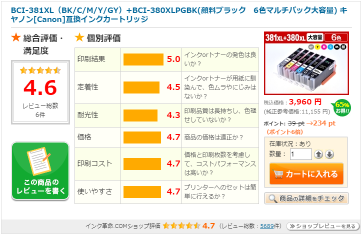 BCI-381+380の純正インクと互換インクを徹底比較！【印刷品質/印刷枚数/印刷コスト】 | Ink+（インクプラス）